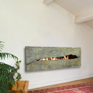 metal flame fireplace