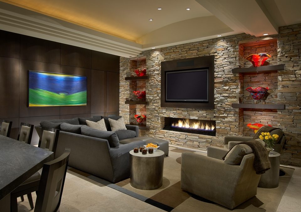 decorating a family room with fireplace and tv